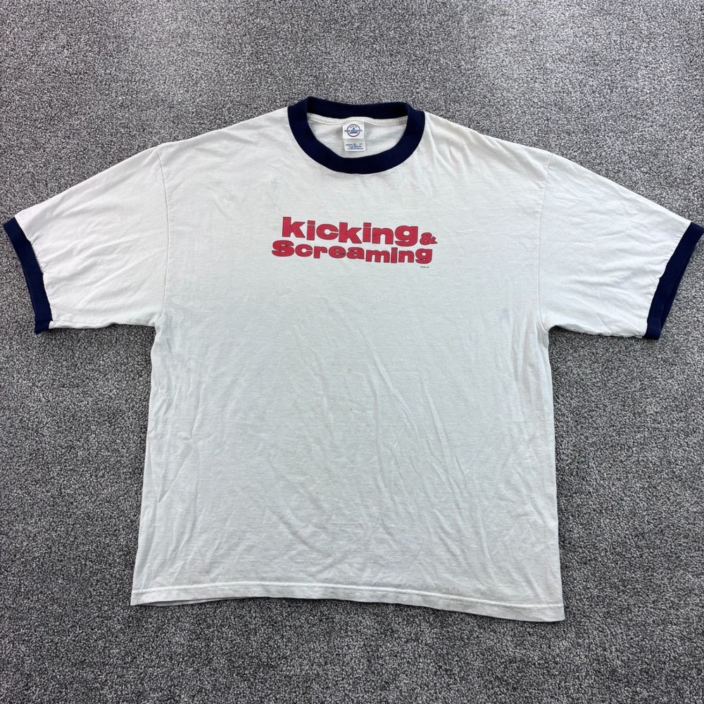 Vintage Kicking & Screaming Movie Promo Shirt Mens XL White Cotton Will Ferrell